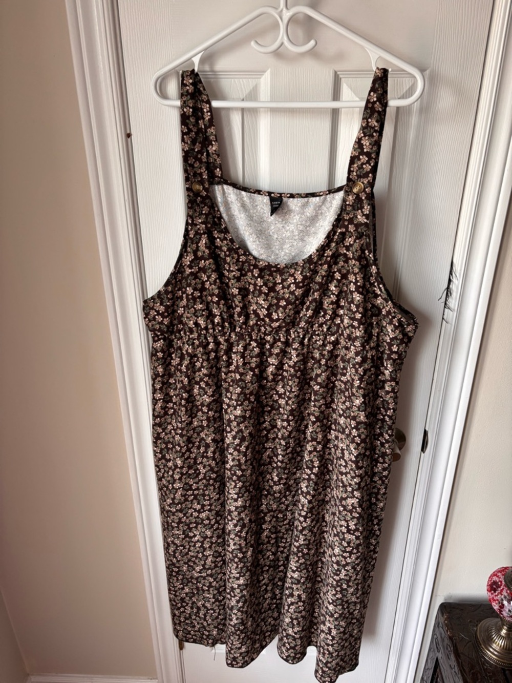 SHEIN Brown Floral Sleeveless Tunic
